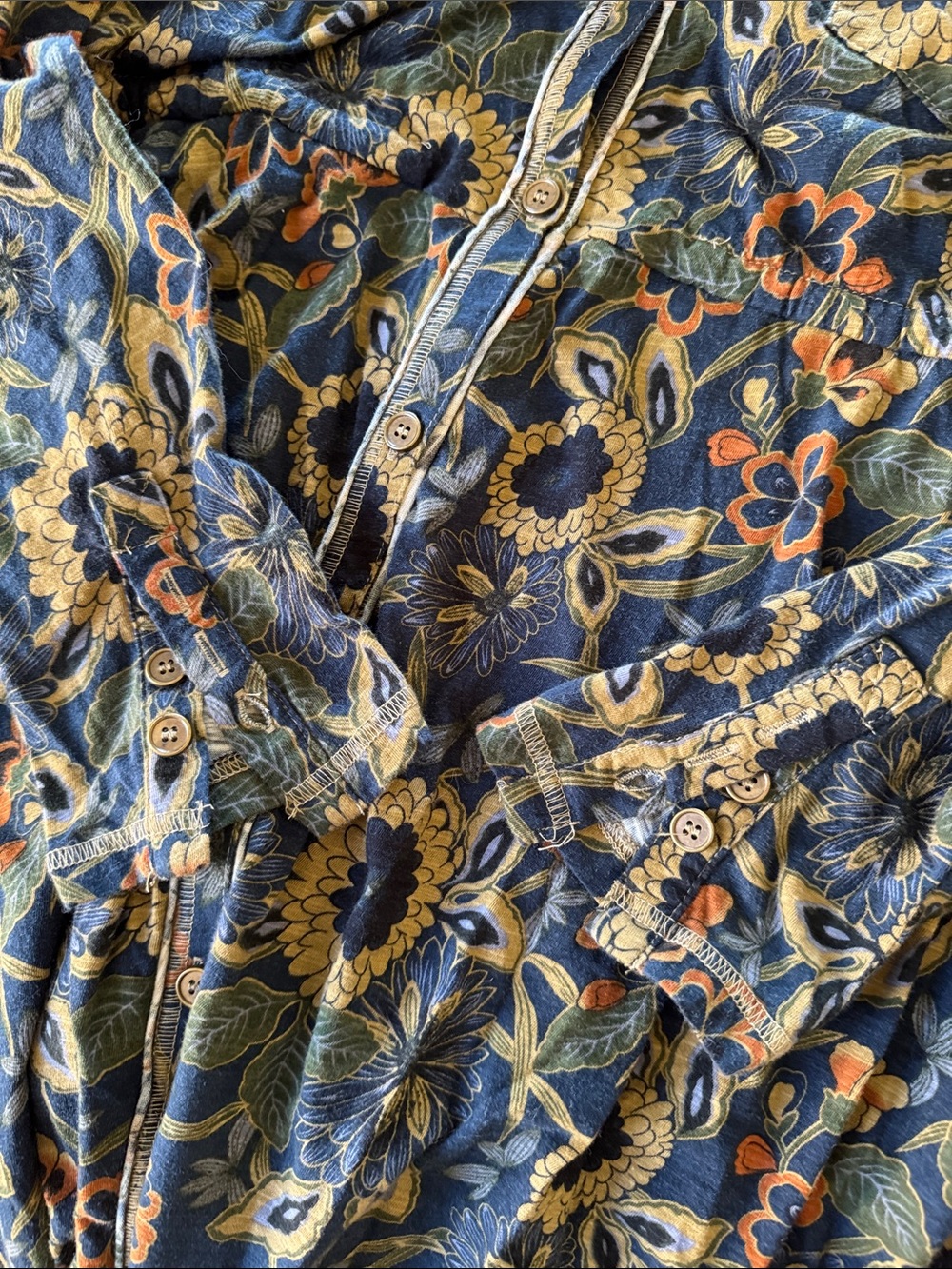 NATURAL LIFE Christa Knit Cotton Floral Maxi Dress Earthy Cottage Boho Prairie M - Picture 8 of 10